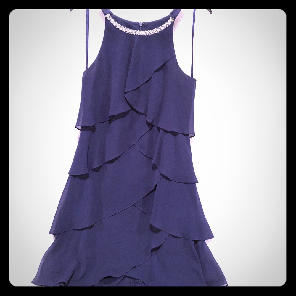 Navy Blue Ruffle Dress